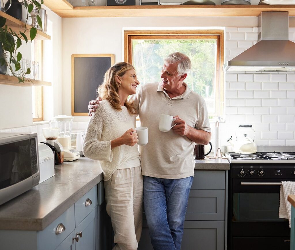happy older couple smiling